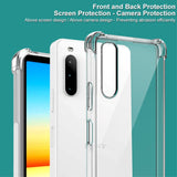 Sony Xperia 10 IV IMAK Shock Resistant Plastic Case with Screen Protector - Transparent