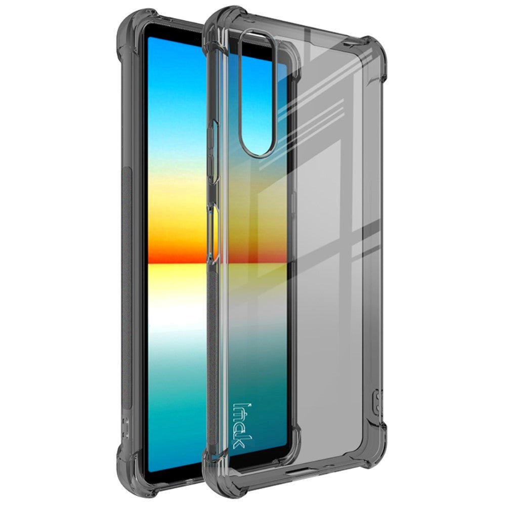 Sony Xperia 10 IV IMAK Shock Resistant Plastic Case with Screen Protector - Transparent Black