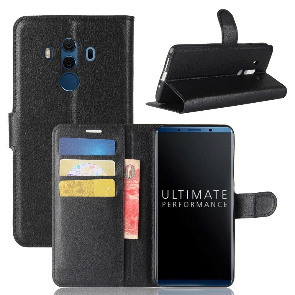 Huawei Mate 10 Pro Wallet Case Soft Pouch Leather Black