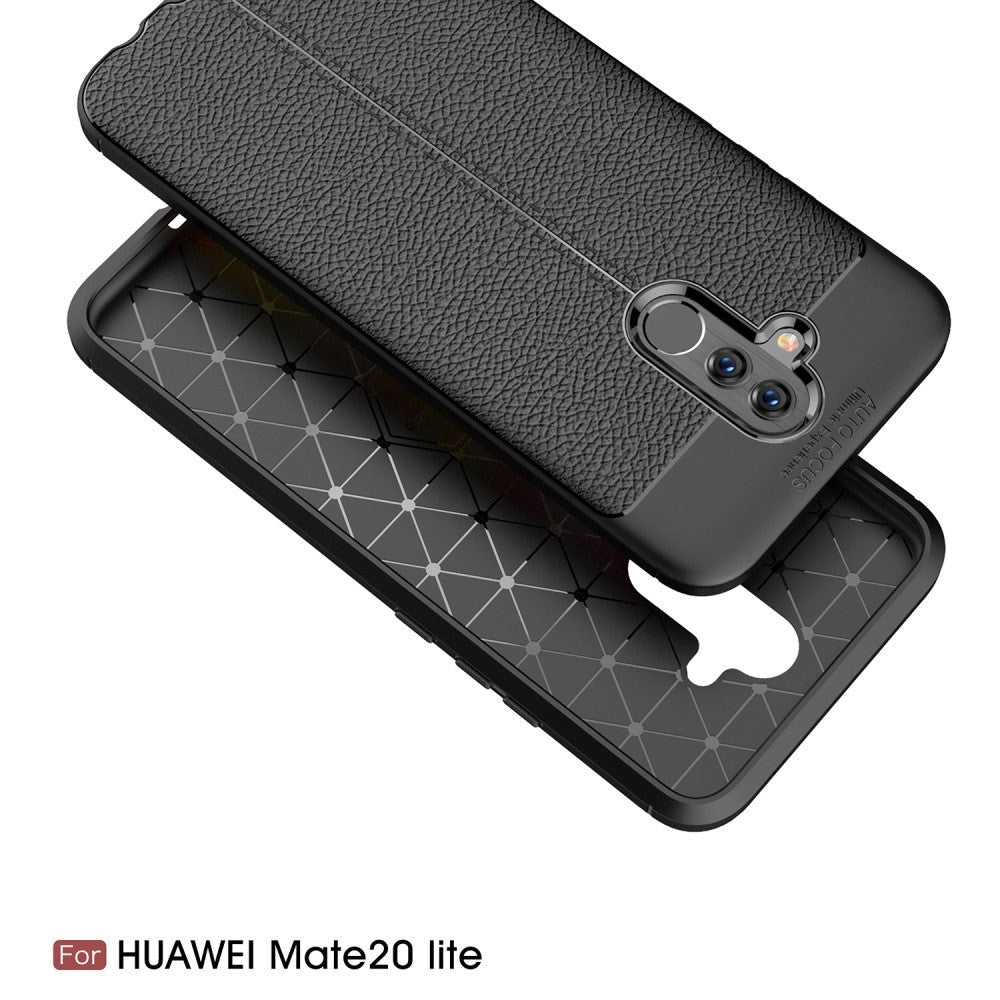 Huawei Mate 20 Lite Litchi Texture TPU Case Black