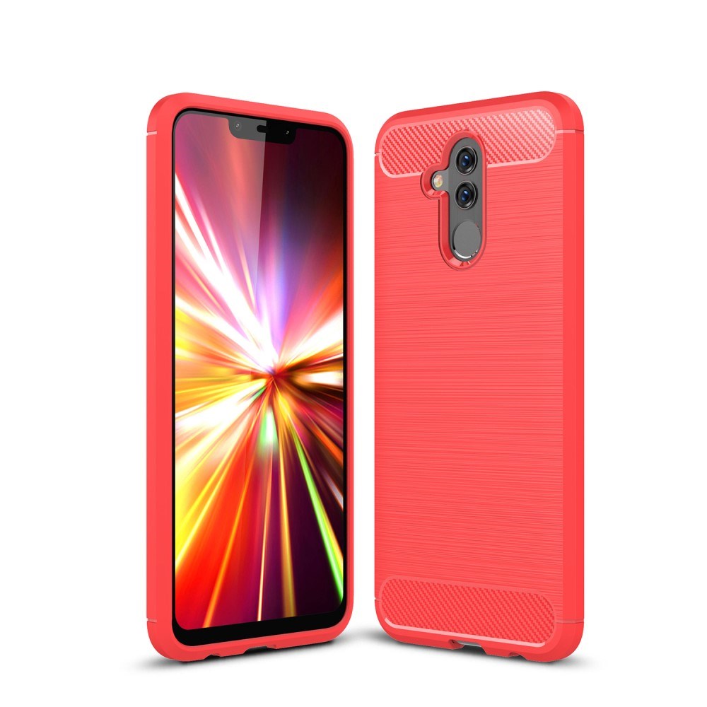 Huawei Mate 20 Lite Brushed Carbon Fiber Texture TPU Case Red