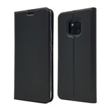 Huawei Mate 20 Pro Slim Leather Case w. Card Holder - Black