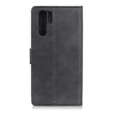 Huawei P30 Pro Matte Leather Wallet Case Black