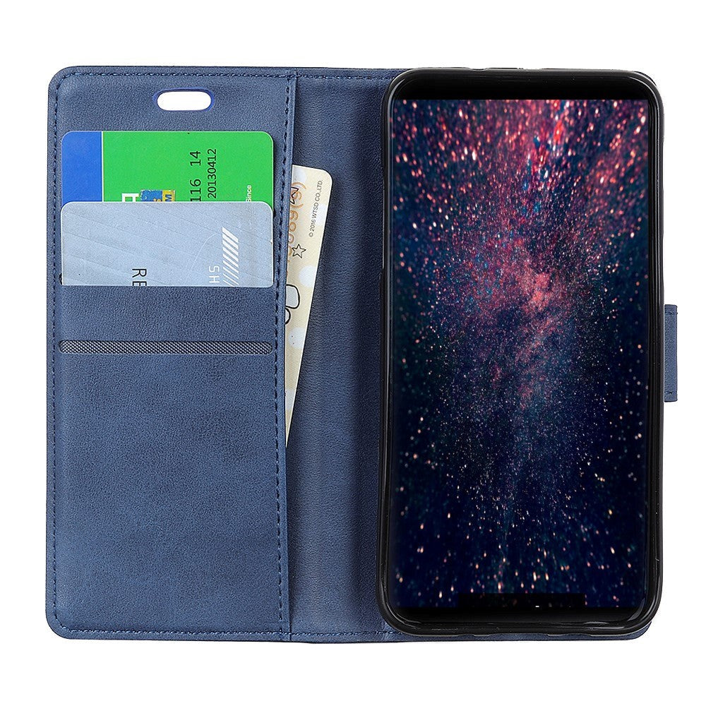 Huawei P30 Pro Matte Leather Wallet Case Dark Blue