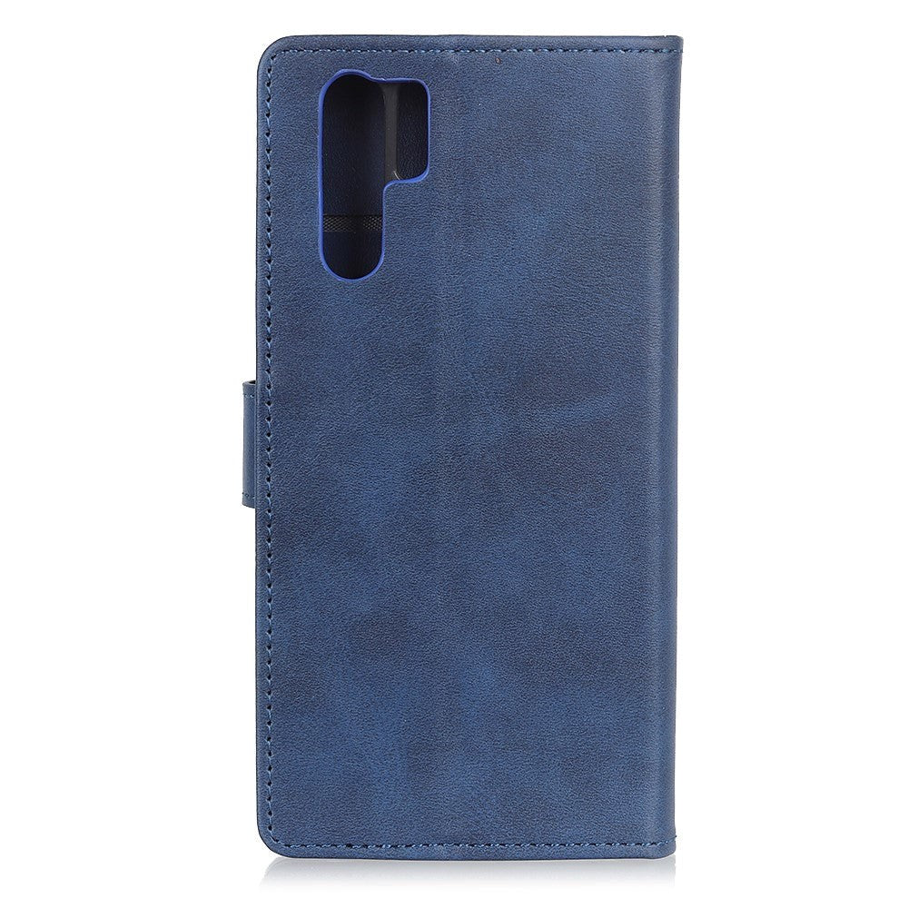 Huawei P30 Pro Matte Leather Wallet Case Dark Blue