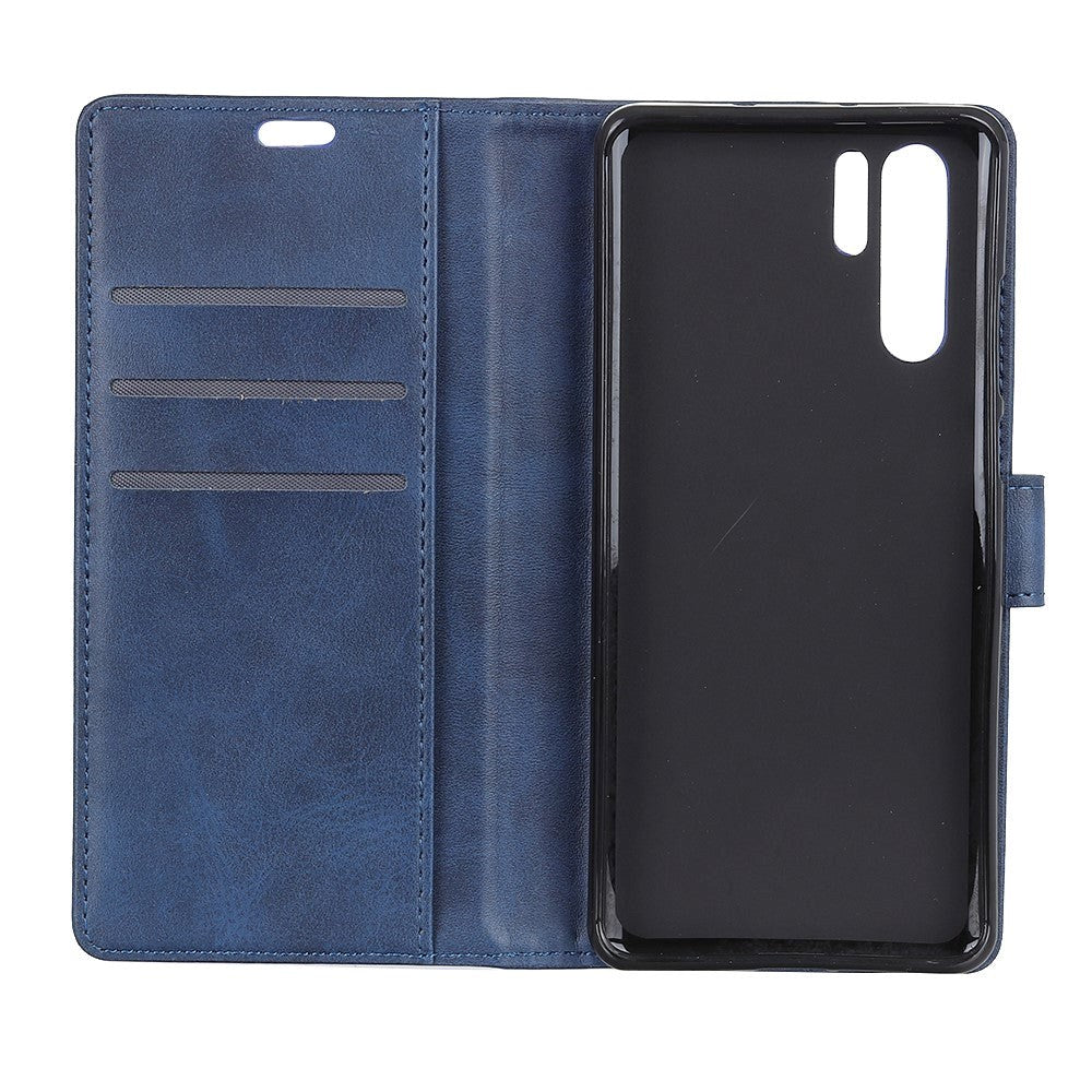 Huawei P30 Pro Matte Leather Wallet Case Dark Blue