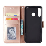 Huawei P30 Lite Leather Wallet Case - Mandala Pattern Rose Gold