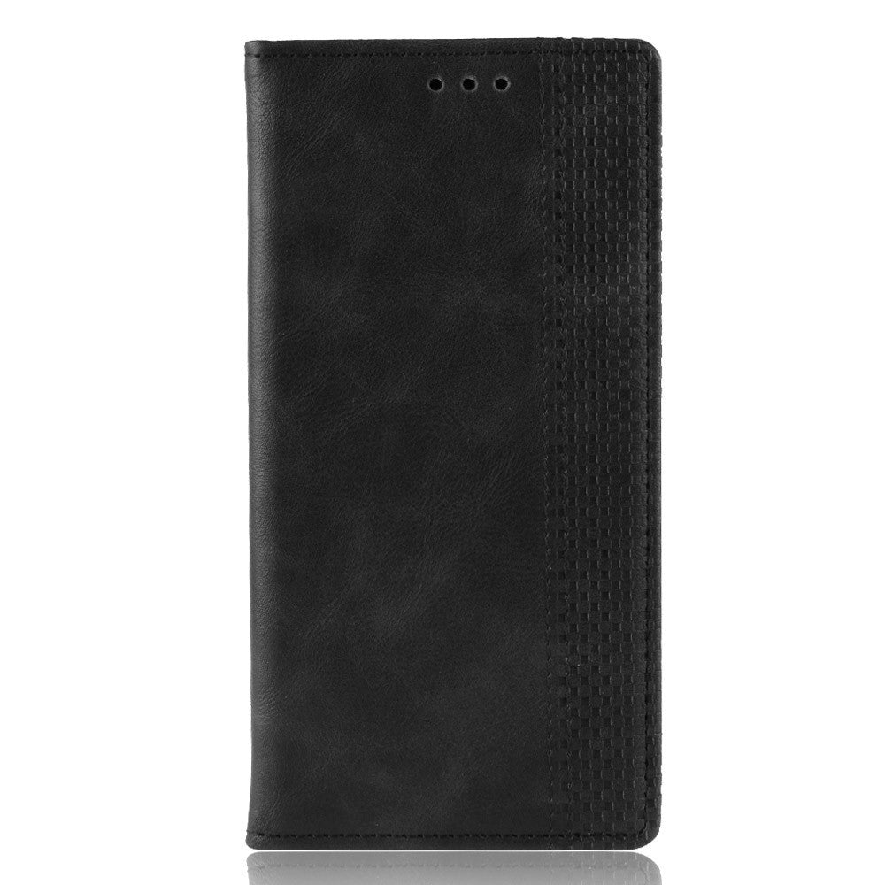 Honor 20 Lite Vintage Style Leather Wallet Case - Black