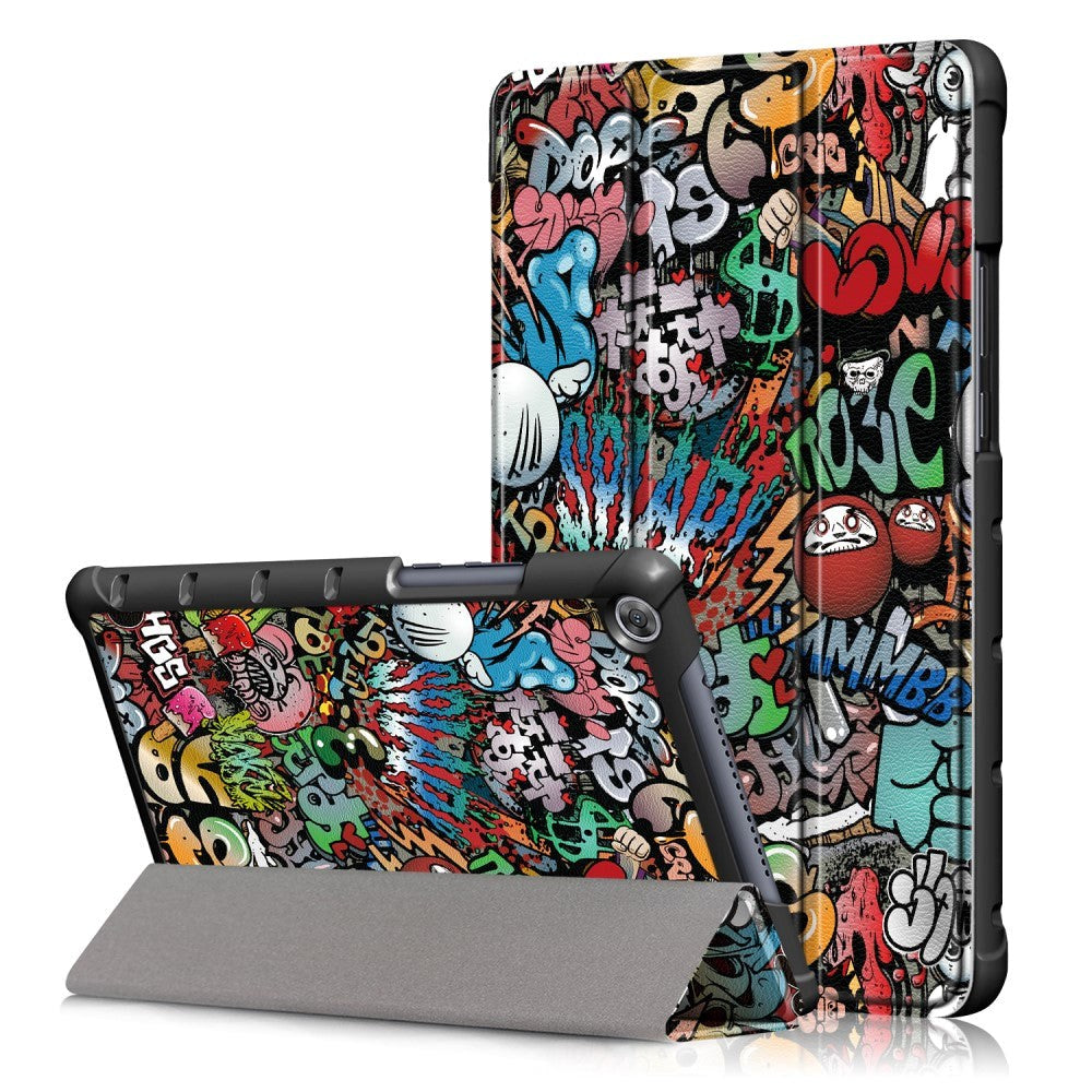 Huawei MediaPad M5 Lite 8 Leather Case w. Folding & Standing - Cartoon Graffiti