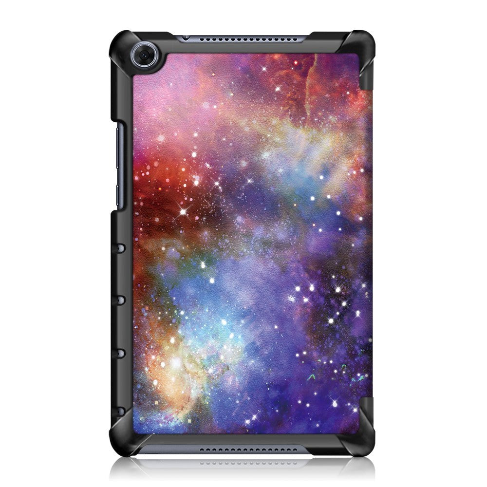 Huawei MediaPad M5 Lite 8 Leather Case w. Folding & Standing - Purple Cosmic Space