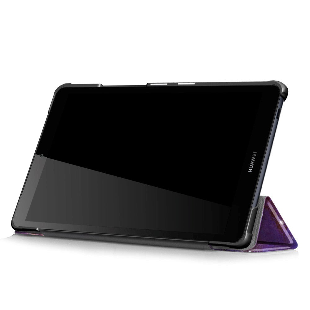 Huawei MediaPad M5 Lite 8 Leather Case w. Folding & Standing - Purple Cosmic Space