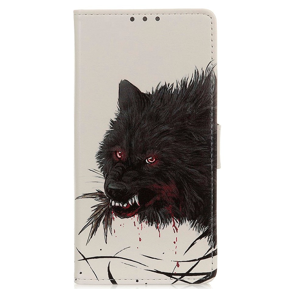 Honor 20 Lite Leather Wallet Case Bloody Wolf