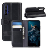 Huawei Nova 5T / Honor 20 Leather Wallet Case - Black