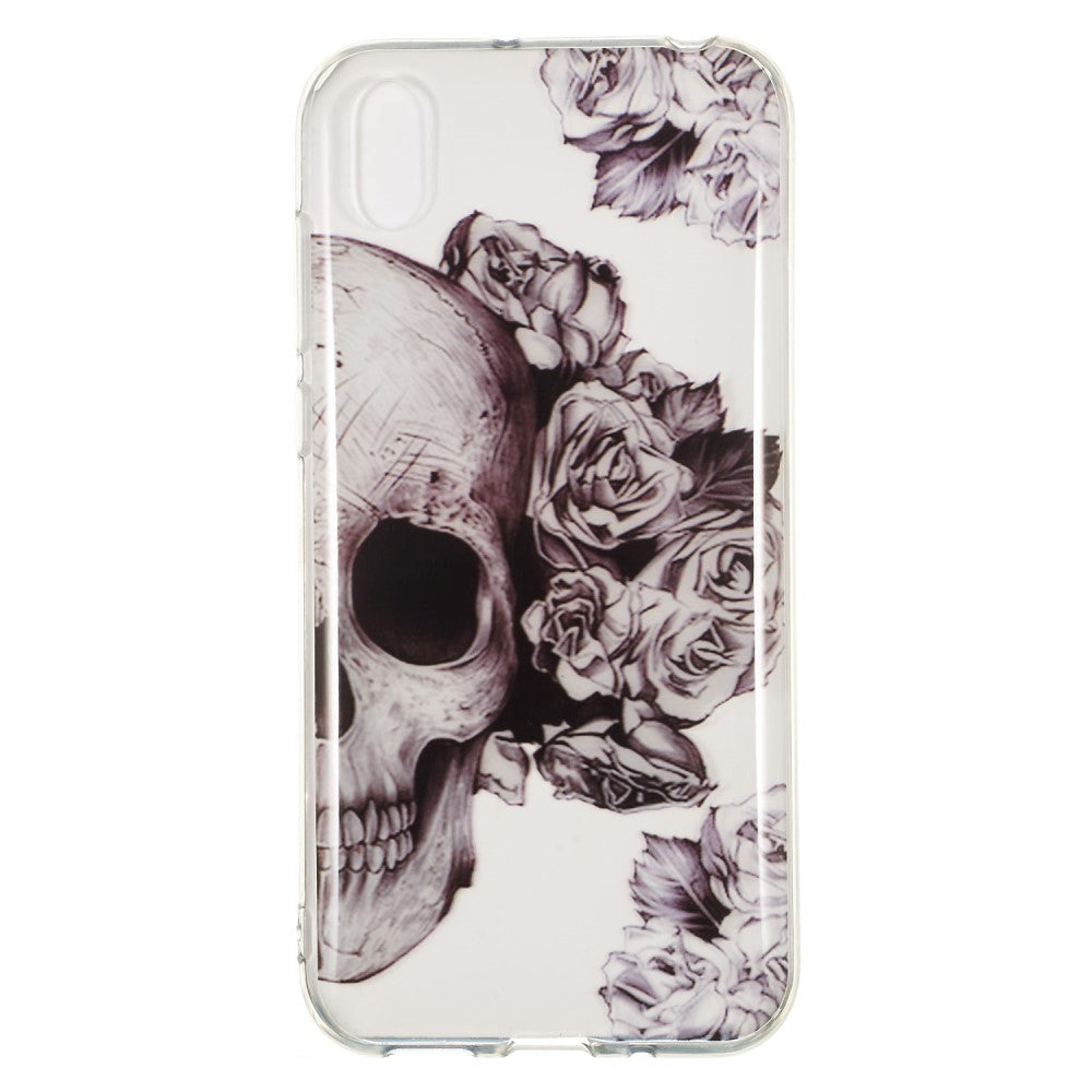 Huawei Y5 (2019) Transparent Plastic Case w. Skull