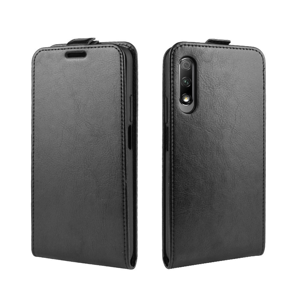 Huawei P Smart Pro Vertical Leather Flip Case - Black