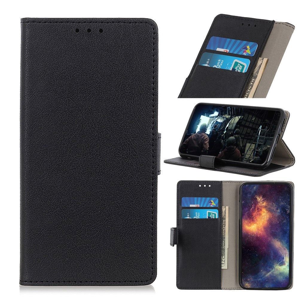 Huawei Mate 30 Lite Leather Wallet Case - Black