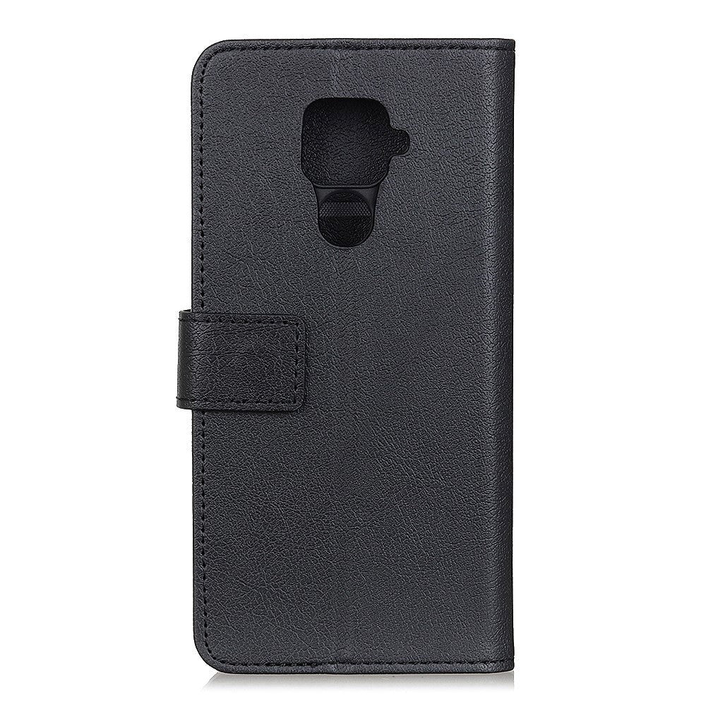 Huawei Mate 30 Lite Leather Wallet Case - Black