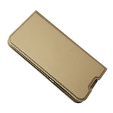 Huawei Y5 (2019) Slim Leather Flip Case w. Card Holder - Gold