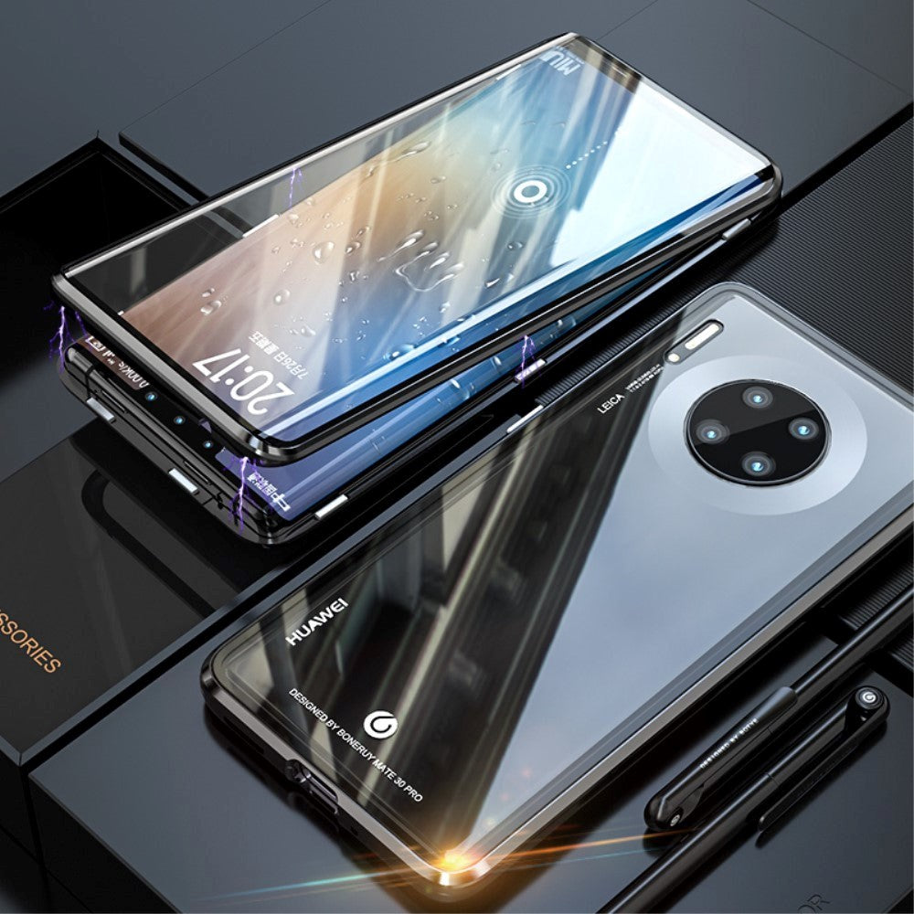 Huawei Mate 30 Pro 360⁰ Magnetic Metal Case w. Glass Front & Back - Black