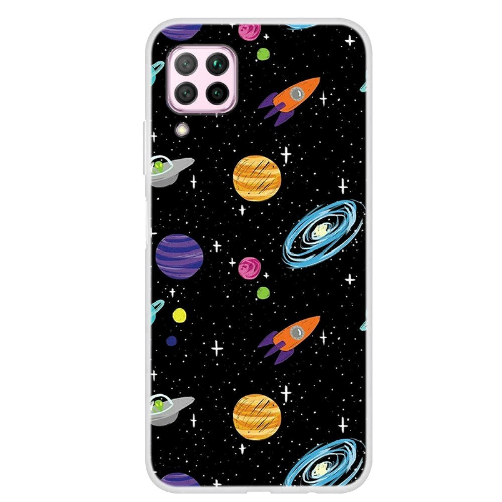 Huawei P40 Lite Plastic Case - Planets & Spaceships