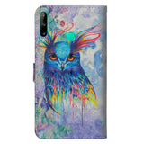 Huawei P40 Lite E Light Spot Leather Wallet Case & Strap - Colorful Bird