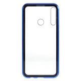 Huawei P40 Lite E Magnetic Case w. Privacy, Glass Back and Front - Black / Blue