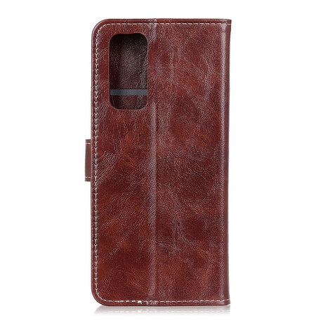 Huawei P Smart 2021 Shiny Leather Wallet Case - Brown