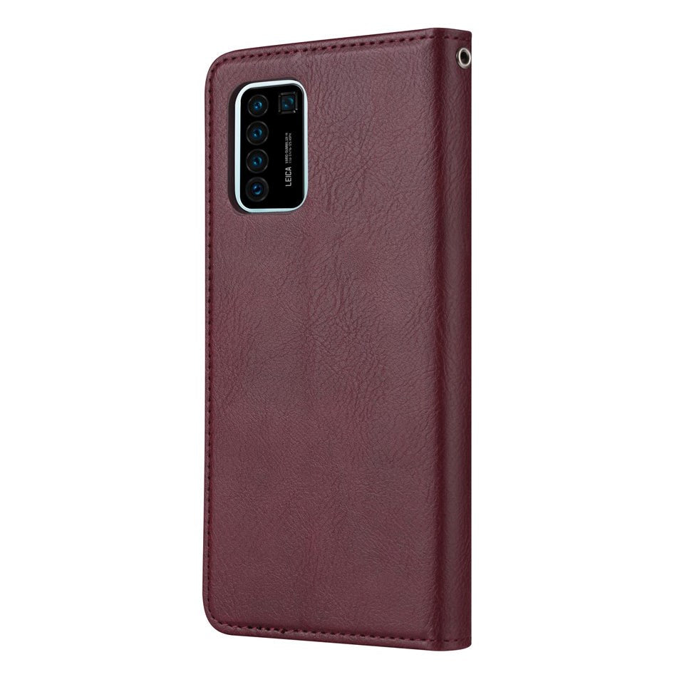 Huawei P Smart (2021) Leather Case w. Extra Card Pocket - Bordeaux