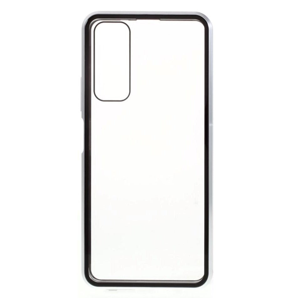 Huawei P Smart 2021 Magnetic Case w. Glass Front & Back - Silver