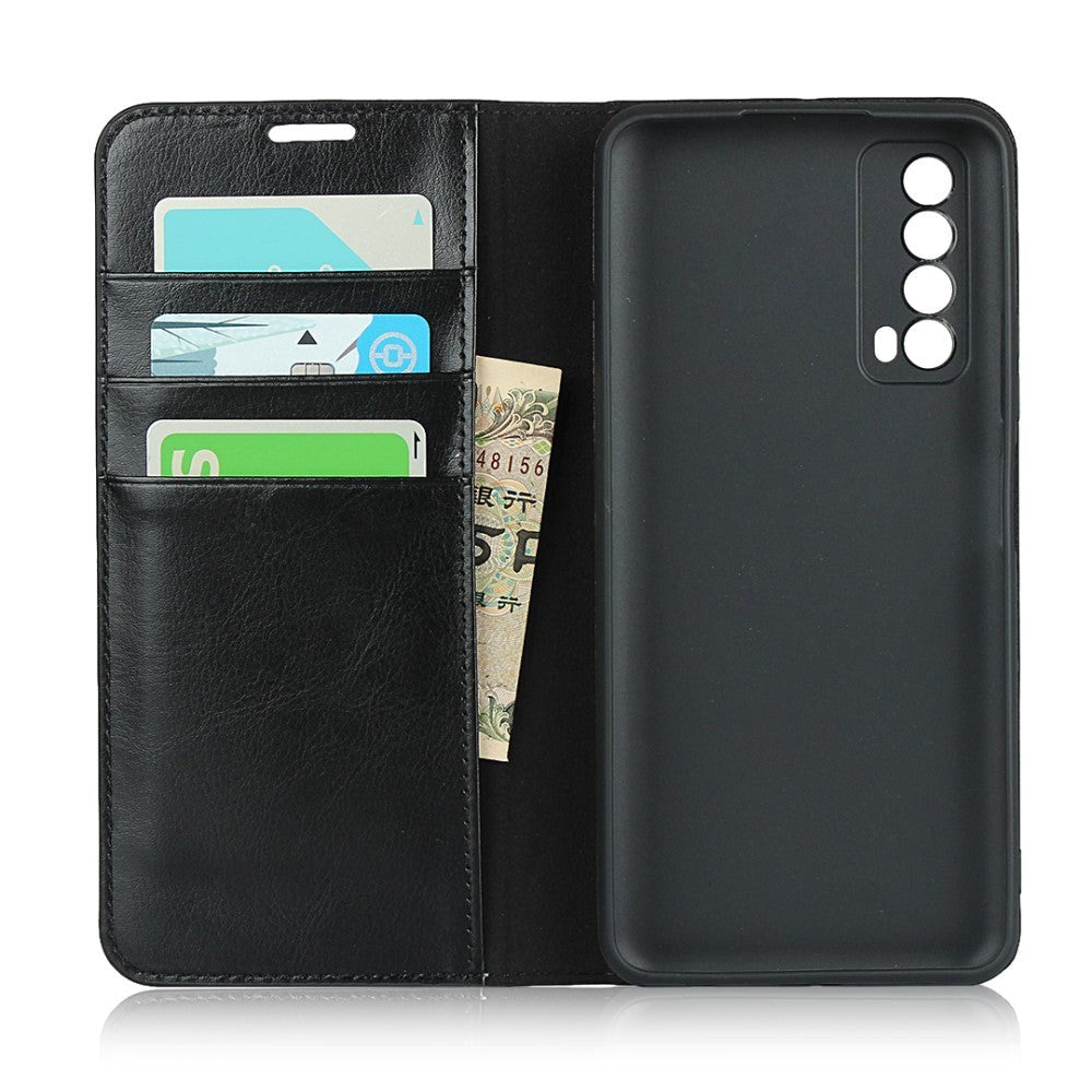 Huawei P Smart (2021) Neutral Leather Wallet Case - Black