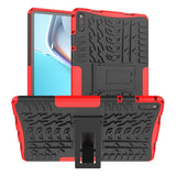 Huawei MatePad 11 Tough Case w. Tire Design & Stand Function - Black & Red