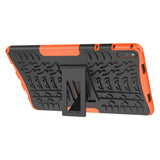 Huawei MatePad 11 Tough Case w. Tire Design & Stand Mode - Black & Orange