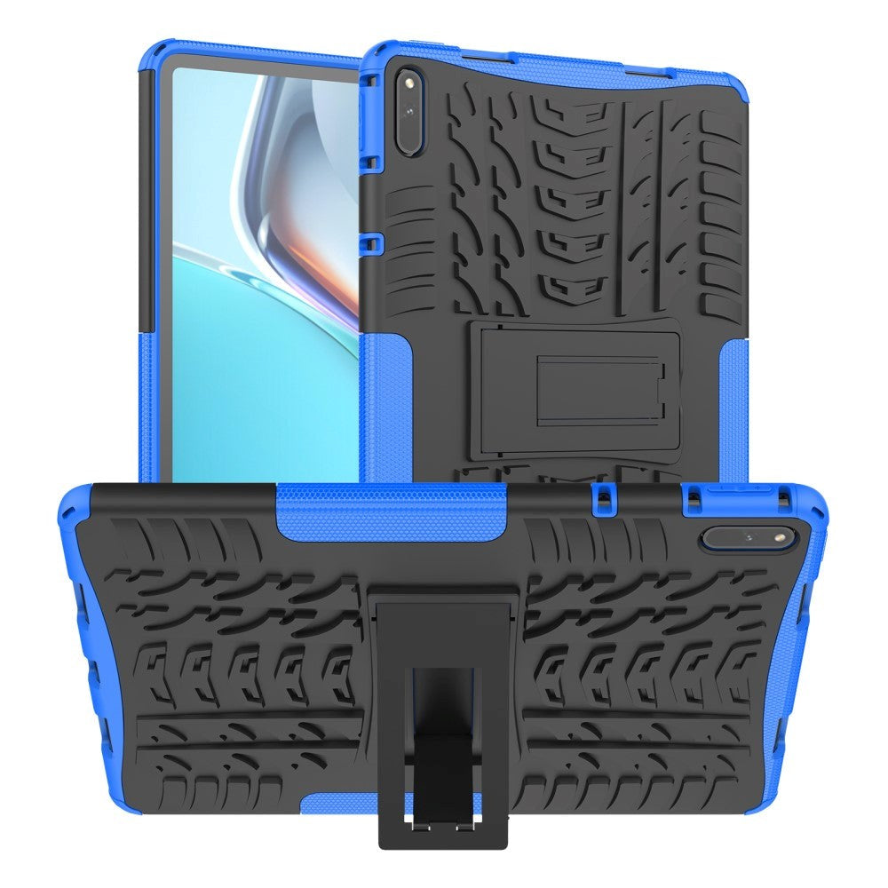 Huawei MatePad 11 Tough Case w. Tire Design & Stand Mode - Black & Blue