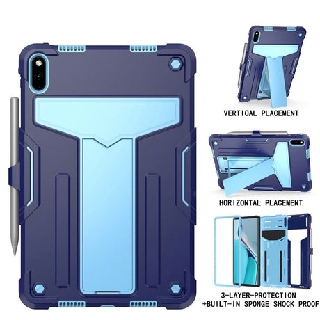 Huawei MatePad 11 Tough Case w. Kickstand & Pen Holder - Dark Blue & Light Blue