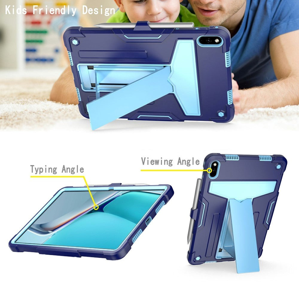 Huawei MatePad 11 Tough Case w. Kickstand & Pen Holder - Dark Blue & Light Blue