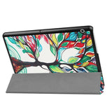 Huawei MediaPad T3 10 9.6" Case - Tri-Fold Leather Case "Tree Painting" White/Green