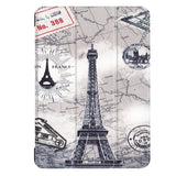 Lenovo Tab 4 10 Case - Tri-Fold Leather Case "Eiffel Tower" White / Black