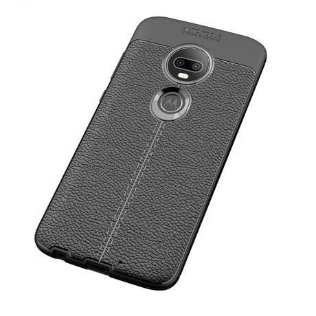 Motorola Moto G7 / G7 Plus Litchi Grain Flexible Plastic Case Black