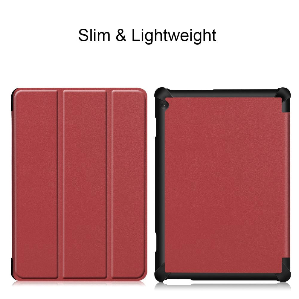 Lenovo Tab M10 HD 10.1" (TB-X505F) / FHD 10.1" (TB-X605) Case - Tri-fold Leather Case - Bordeaux Red