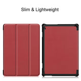 Lenovo Tab M10 HD 10.1" (TB-X505F) / FHD 10.1" (TB-X605) Case - Tri-fold Leather Case - Bordeaux Red