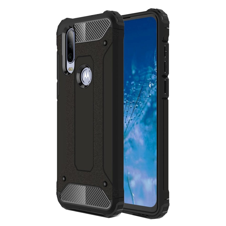 Motorola One Action Armor Guard Tough Case - Black