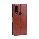 Motorola One Action Neutral Leather Wallet Case - Brown