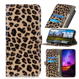 Motorola Moto E6 Plus Leopard Wallet Case Brown