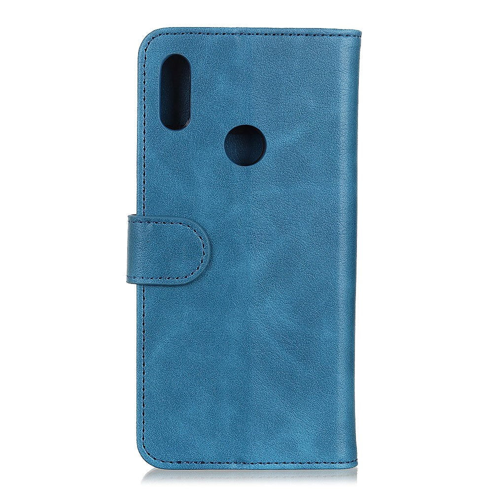 Motorola Moto E6 Plus Leather Wallet Case - Blue