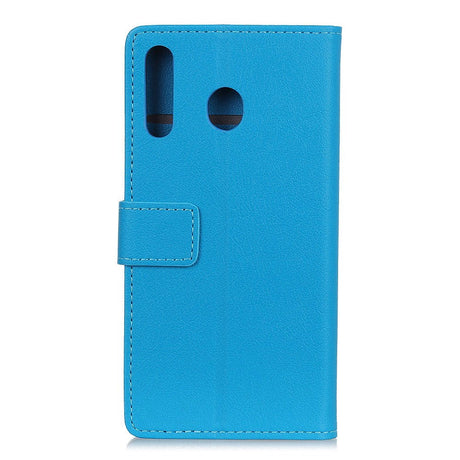 Motorola Moto G8 Plus Leather Wallet Case Blue