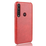 Motorola Moto G8 Plus Litchi Grain Leather Case - Red