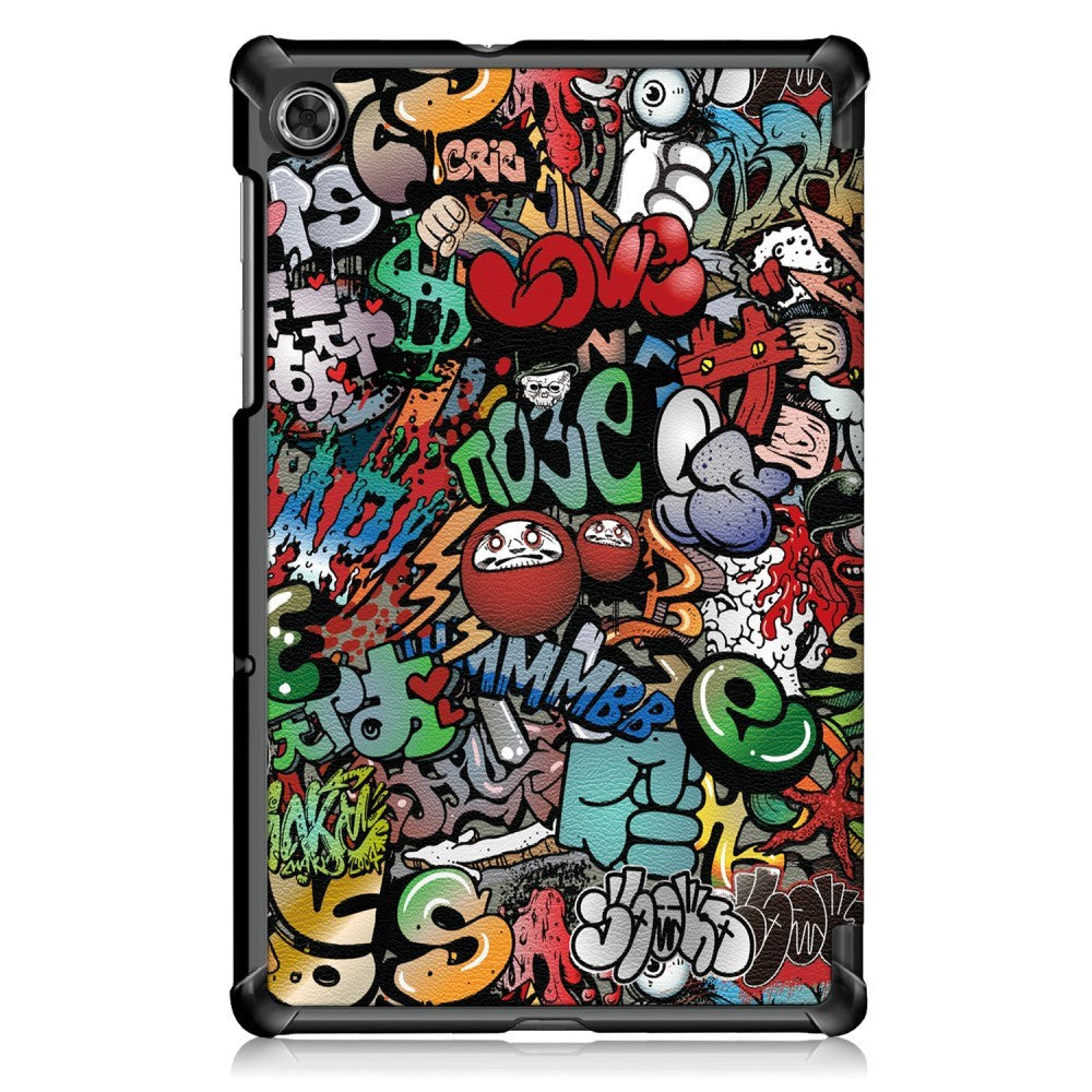 Lenovo Tab M10 FHD Plus 10.3" (TB-X606) Leather Case w. Tri-fold - Graffiti Monster