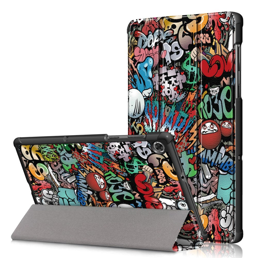 Lenovo Tab M10 FHD Plus 10.3" (TB-X606) Leather Case w. Tri-fold - Graffiti Monster