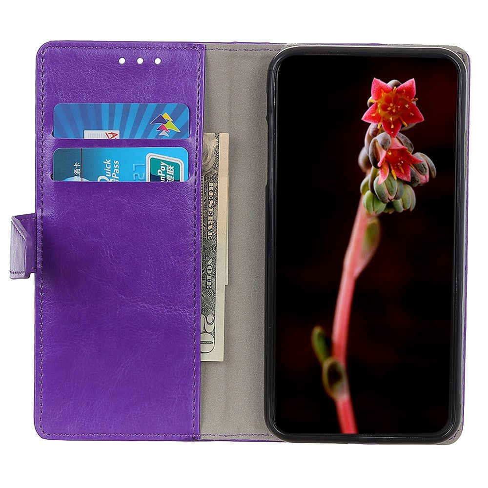 Motorola Edge+ (Plus) Neutral Leather Wallet Case - Purple