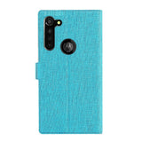 Motorola Moto G Pro VILI DMX Leather Case w. Card Holder & Chequered Texture Blue